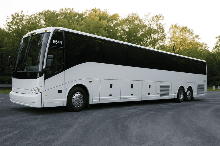 exterior of Charter Bus Rental Coconut Creek coach bus