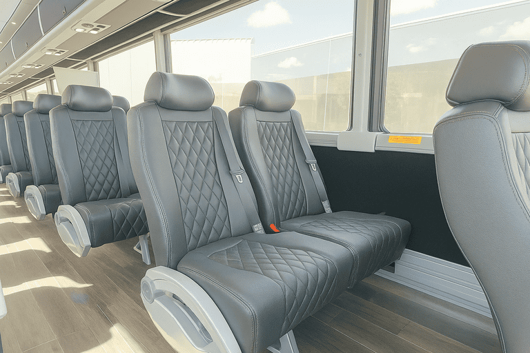 interior of Charter Bus Rental Coconut Creek charter bus